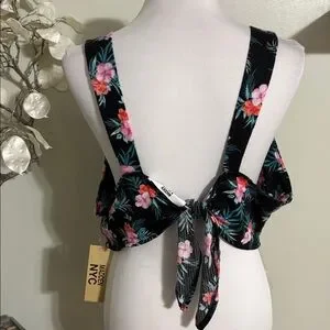 Madden Nyc | Tops | Madden Nyc Black Floral Tank Top Pink And Green ...